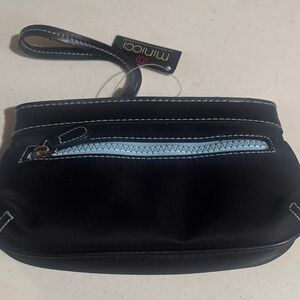 Minicci Black Wristlet with Blue Accent